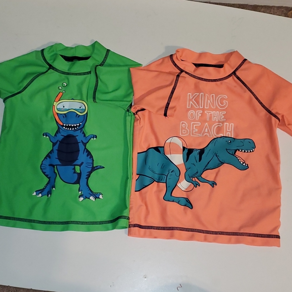 Carter's Green and Orange Kids Swim Rashguards